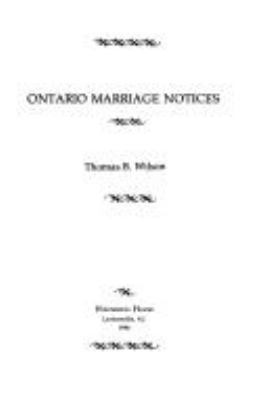Ontario marriage notices cover image