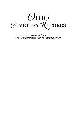 Ohio cemetery records cover image