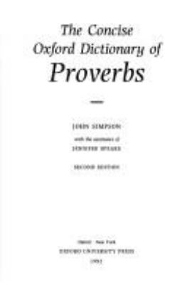 Concise Oxford dictionary of proverbs cover image