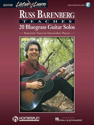 Russ Barenberg teaches 20 bluegrass guitar solos repertoire tunes for intermediate players cover image