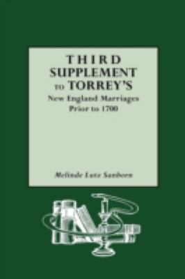 Third supplement to Torrey's New England marriages prior to 1700 cover image