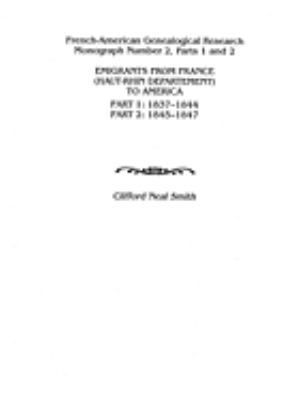 Emigrants from France (Haut-Rhin Departement) to America cover image