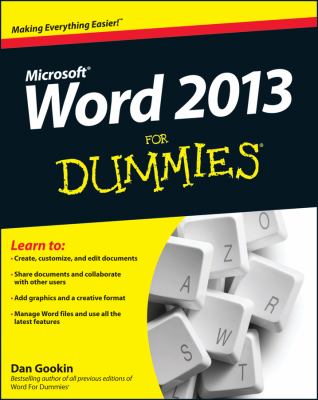Word 2013 for dummies cover image