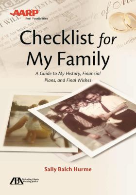 Checklist for my family : a guide to my history, financial plans, and final wishes cover image