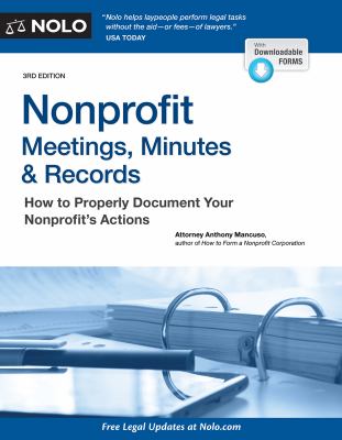 Nonprofit meetings, minutes & records cover image