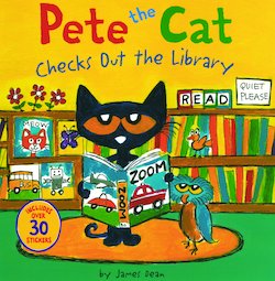 Pete the cat checks out the library cover image