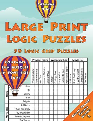 Large print logic puzzles : 50 logic grid puzzles cover image