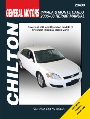 Chilton's General Motors Chevrolet Impala & Monte Carlo 2006-08 repair manual cover image