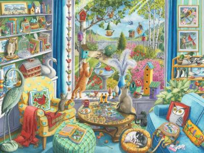 The bird watchers jigsaw puzzle cover image