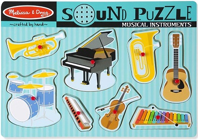 Musical instruments sound puzzle cover image