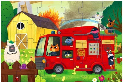 Fire truck puzzle cover image