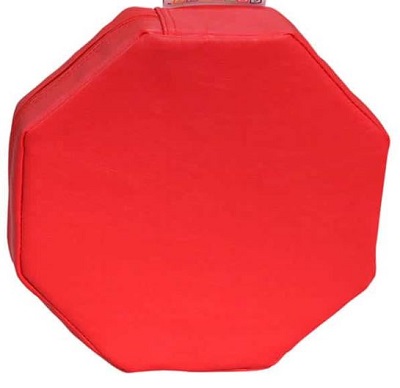 Red octagon vibrating pillow cover image