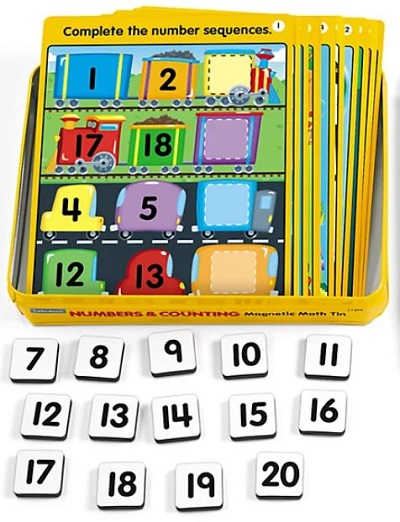Numbers & counting magnetic math tin cover image