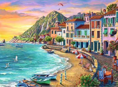 Romantic sunset jigsaw puzzle cover image