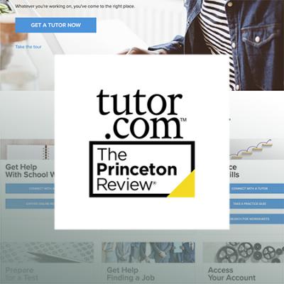 logo of tutor.com with image of tutoe.com web site