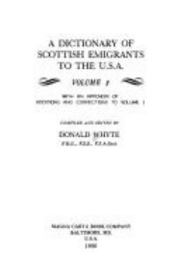 A dictionary of Scottish emigrants to the U.S.A. cover image