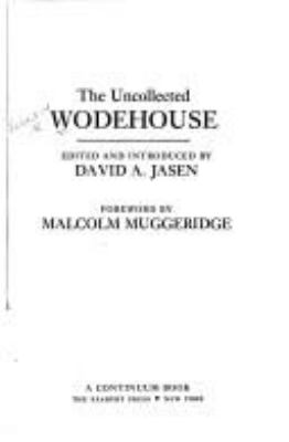 The uncollected Wodehouse cover image