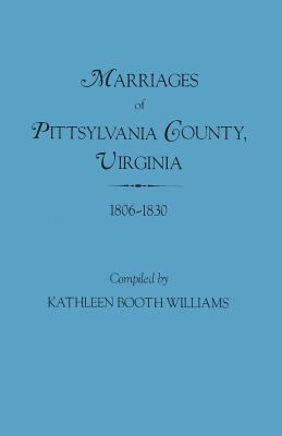 Marriages of Pittsylvania County, Virginia, 1806-1830 cover image