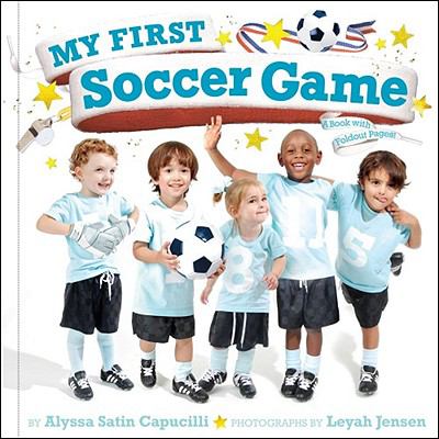 My first soccer game : a book with foldout pages cover image