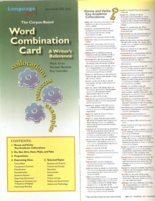The corpus-based word combination card : a writer's reference cover image