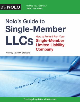 Nolo's guide to single-member LLCs : how to form and run your single-member limited liability company cover image cdn