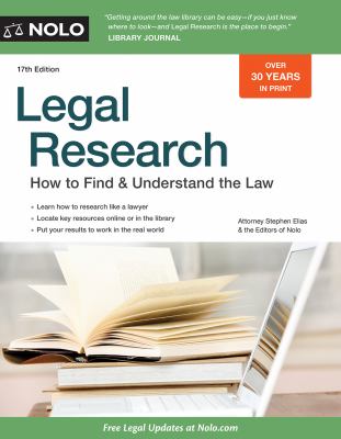 Legal research : how to find and understand the law cover image