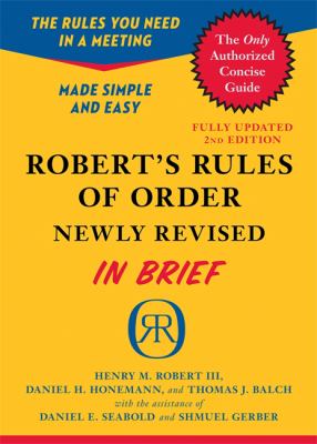 Robert's rules of order : newly revised in brief cover image