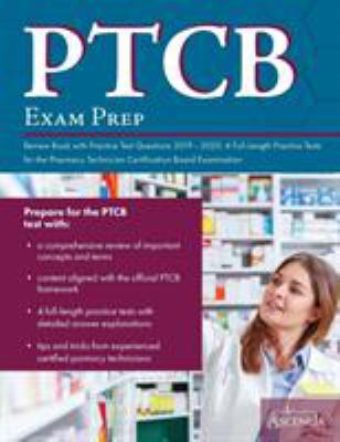 PTCB Exam prep review book with practice test questions cover image