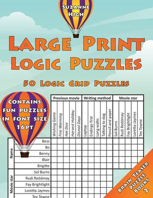 Large print logic puzzles : 50 logic grid puzzles  cover image cdn