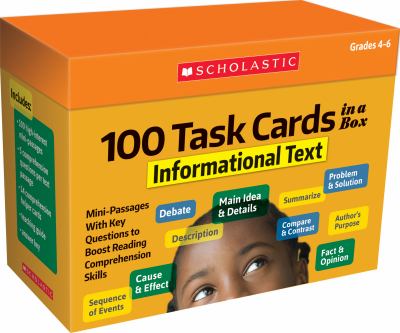 100 task cards in a box informational text cover image