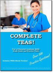 Complete teas! test of essential academic skills study guide and practice test questions cover image cdn