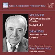 Wagner : Opera Overtures / Brahms. Academic Festival Overture (boston Symphony / Koussevitzky) (19... cover image cdn