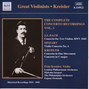Bach, J.s. / Mozart : Violin Concertos (kreisler) (1915-1945) cover image
