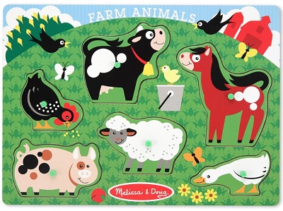 Farm animals peg puzzle cover image