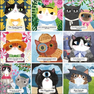 Bookish cats jigsaw puzzle cover image
