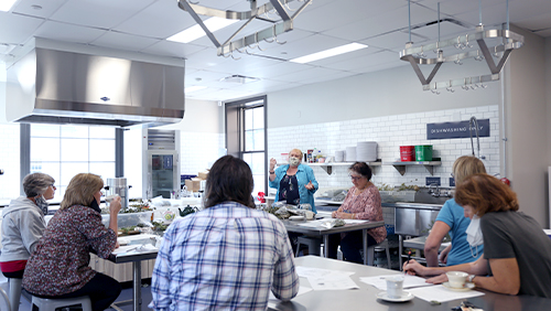 A Class about Tea being taught in the Makerplace Kitchen.