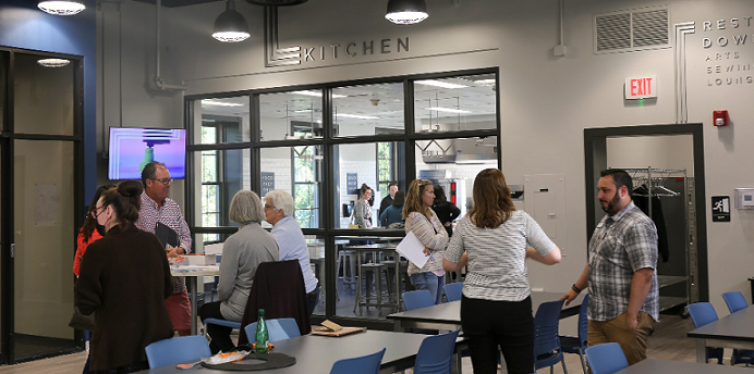 Attendees inside the Makerplace