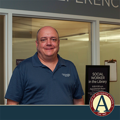 Social worker Darren Brown in the library