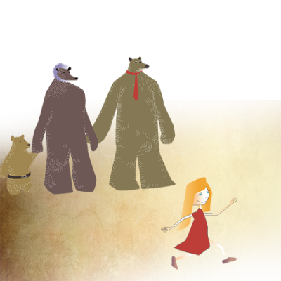 illustration of goldilocks and the three bears