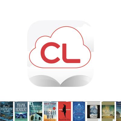 Cloud Library logo with image row of items from Cloud Library