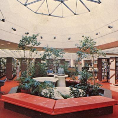 Library skylight fountain