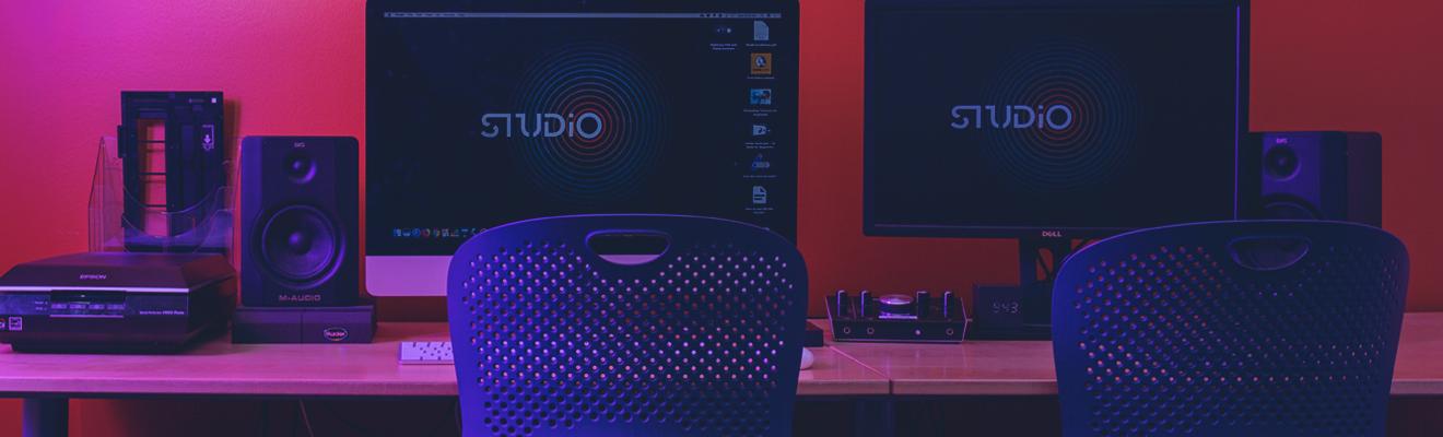photo of studio computers